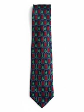 Tango Vintage Christmas Tie Silk Holiday Party Necktie Classic Red Navy